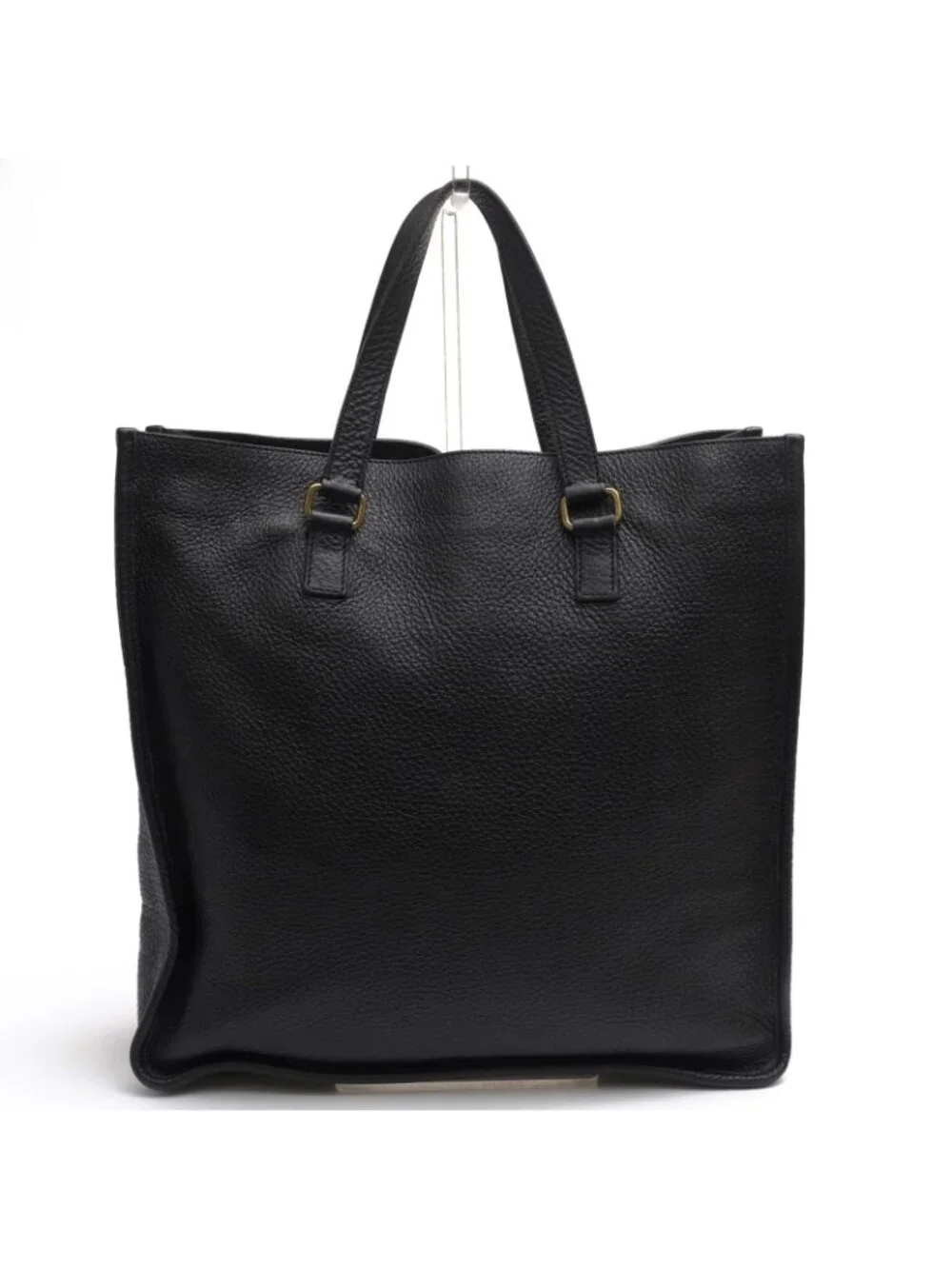 Prada Tote Bag Leather Black Shrink